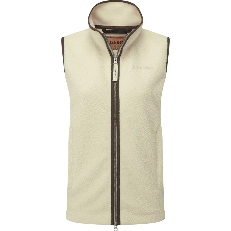 Schoffel Ladies Lyndon Retro Fleece Gilet - Ecru