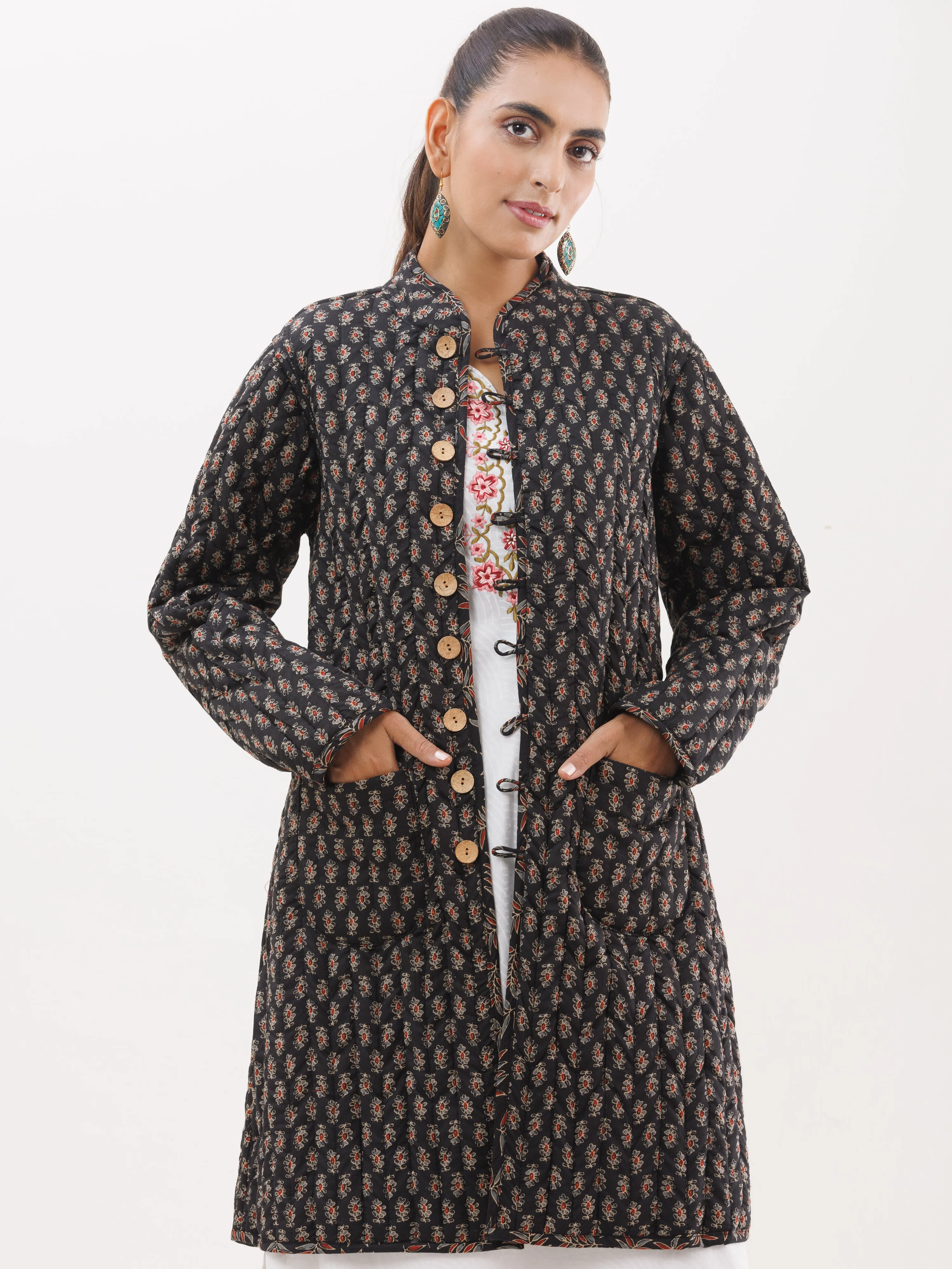 Shishir Tanvi Ajrakh Quilted Reversible Jacket