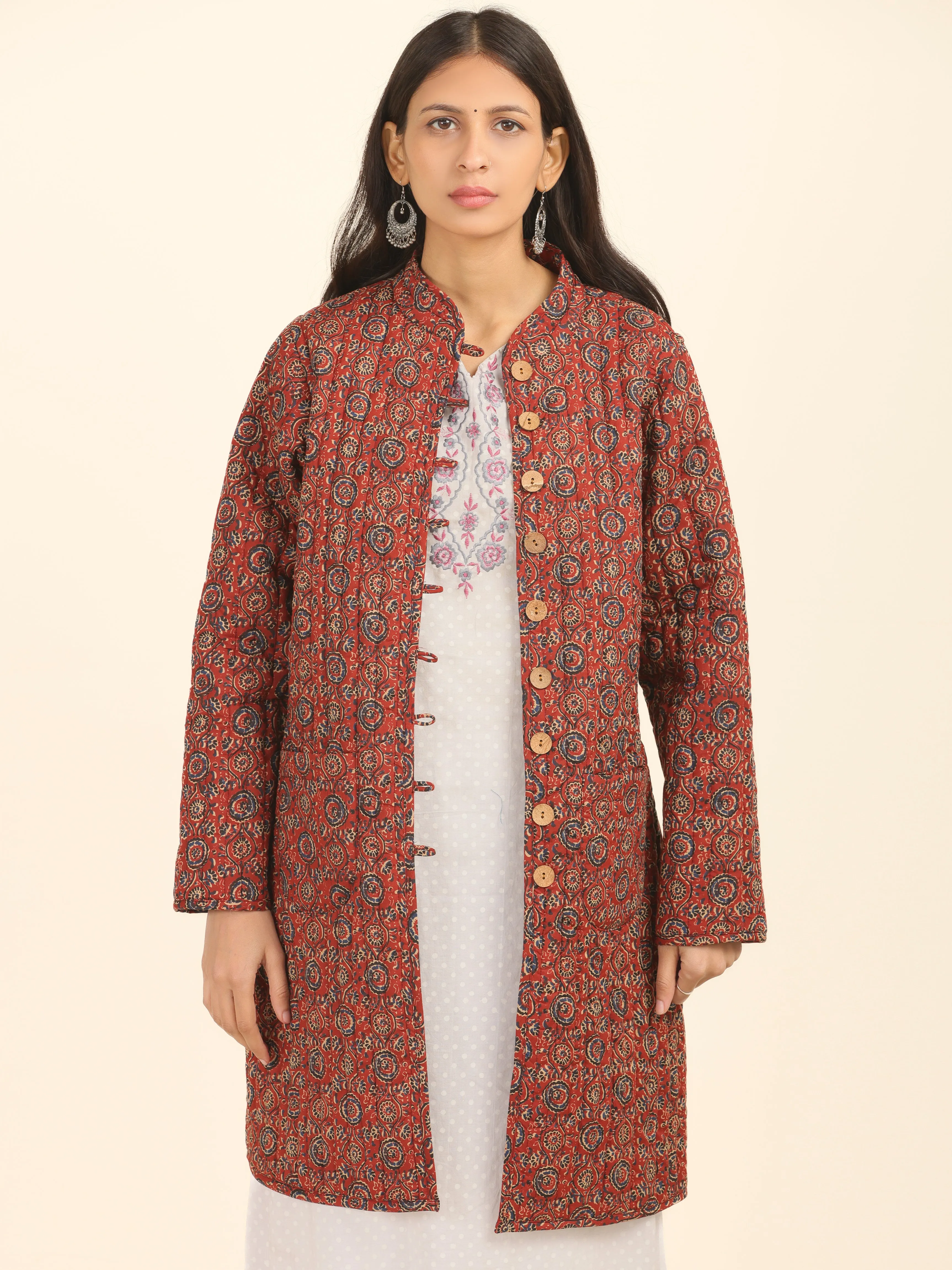 Shishir Tulika Ajrakh Quilted Reversible Jacket