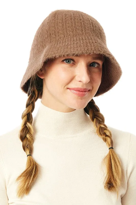 Soft Cable Knit Bucket Hat