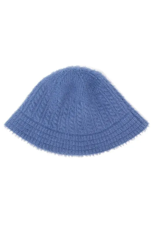 Soft Cable Knit Bucket Hat