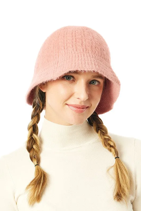 Soft Cable Knit Bucket Hat