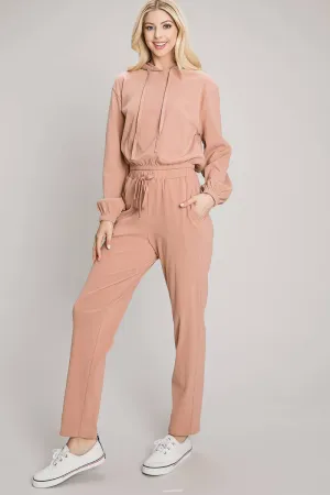 Soft Knit Corduroy Drawstring Lounge Pants- Rose- BEST SELLER