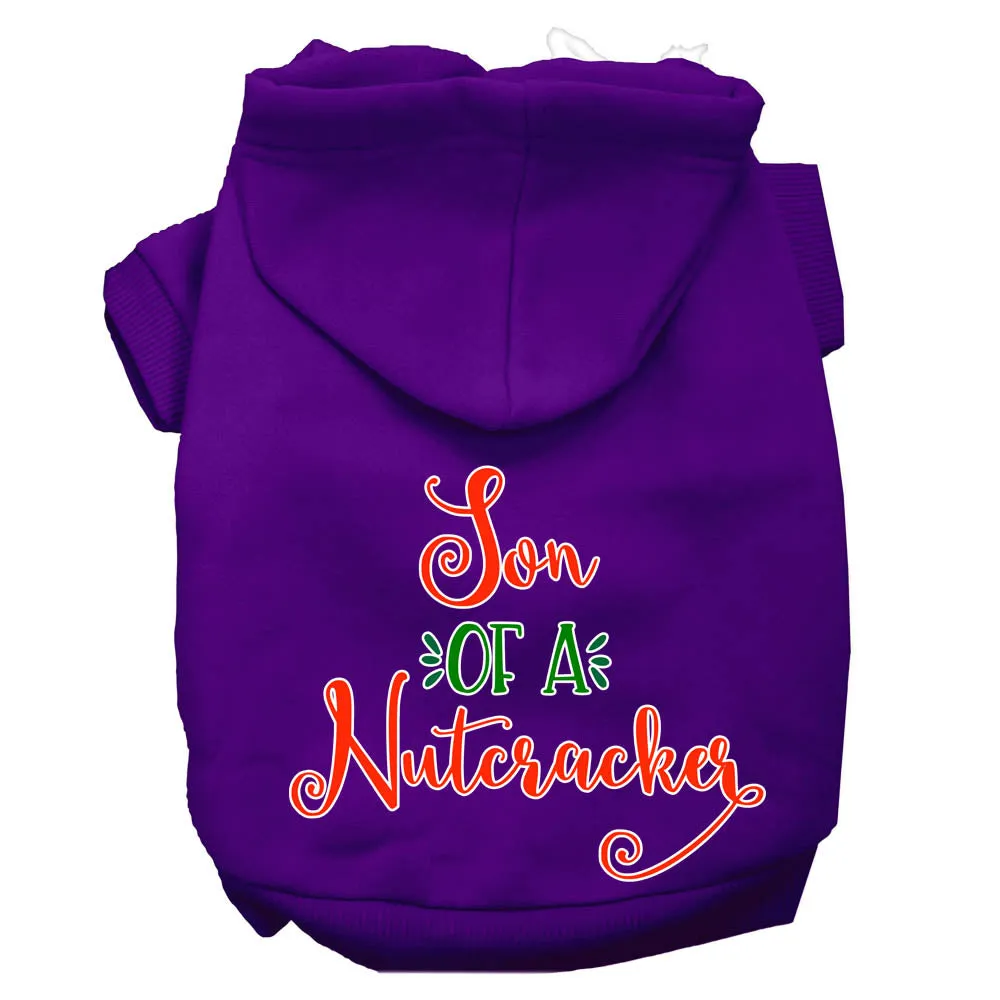 Son Of A Nutcracker Screen Print Dog Hoodie Purple Xs