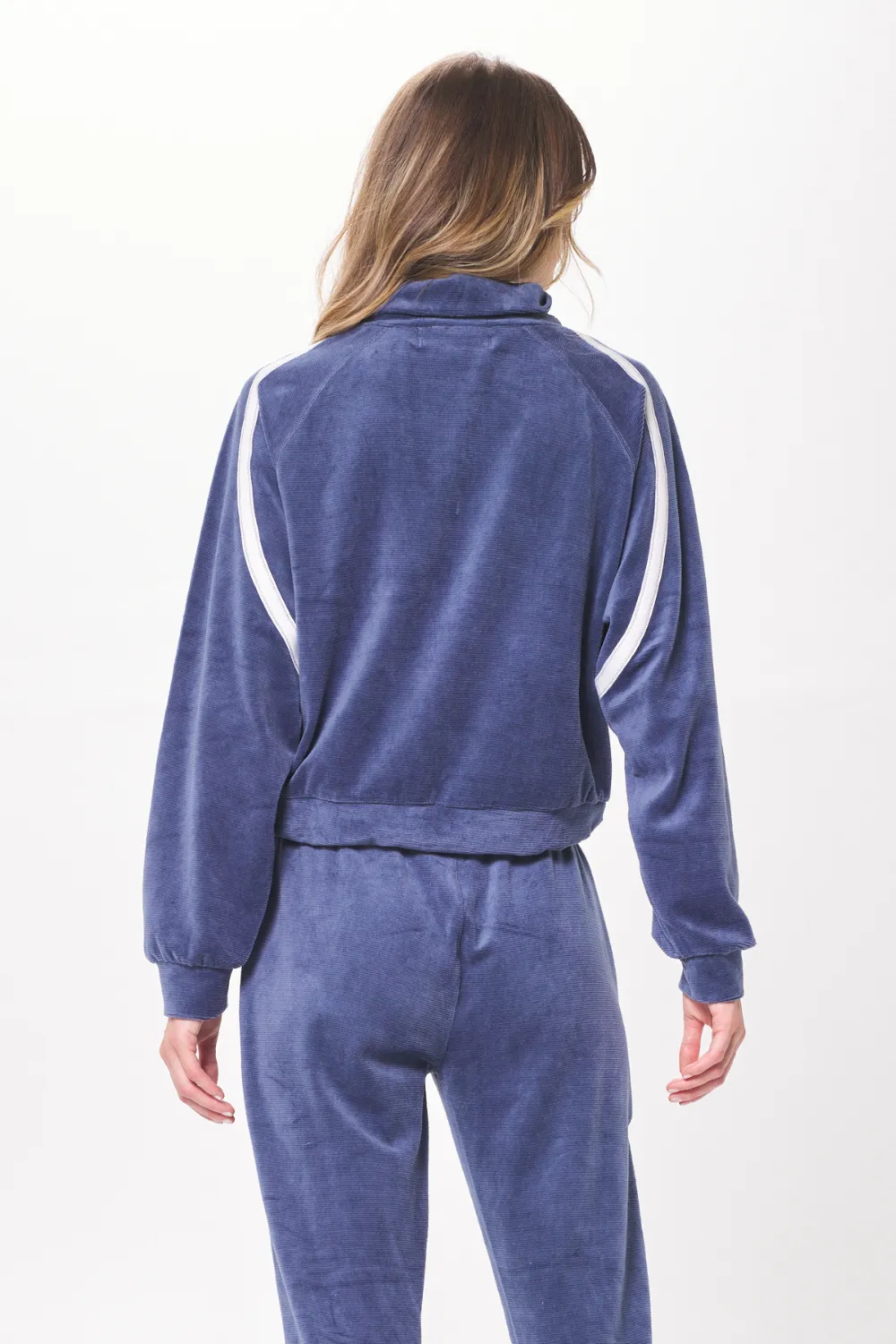 Space Blue Brushed Corduroy Quarter Zip