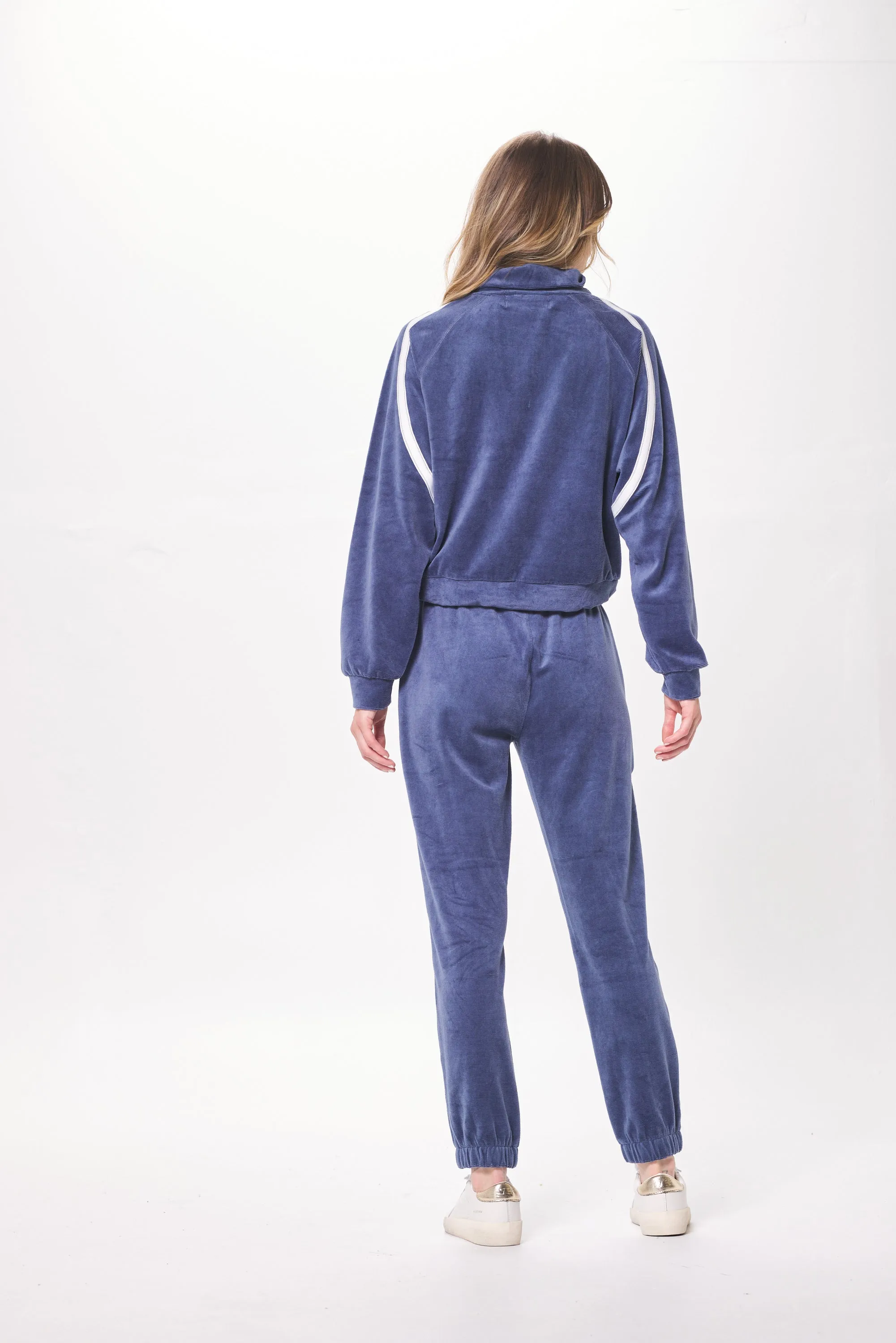 Space Blue Brushed Corduroy Quarter Zip