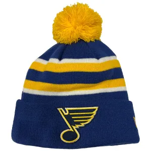 ST. LOUIS BLUES NEW ERA STRIPED POM KNIT - ROYAL/GOLD