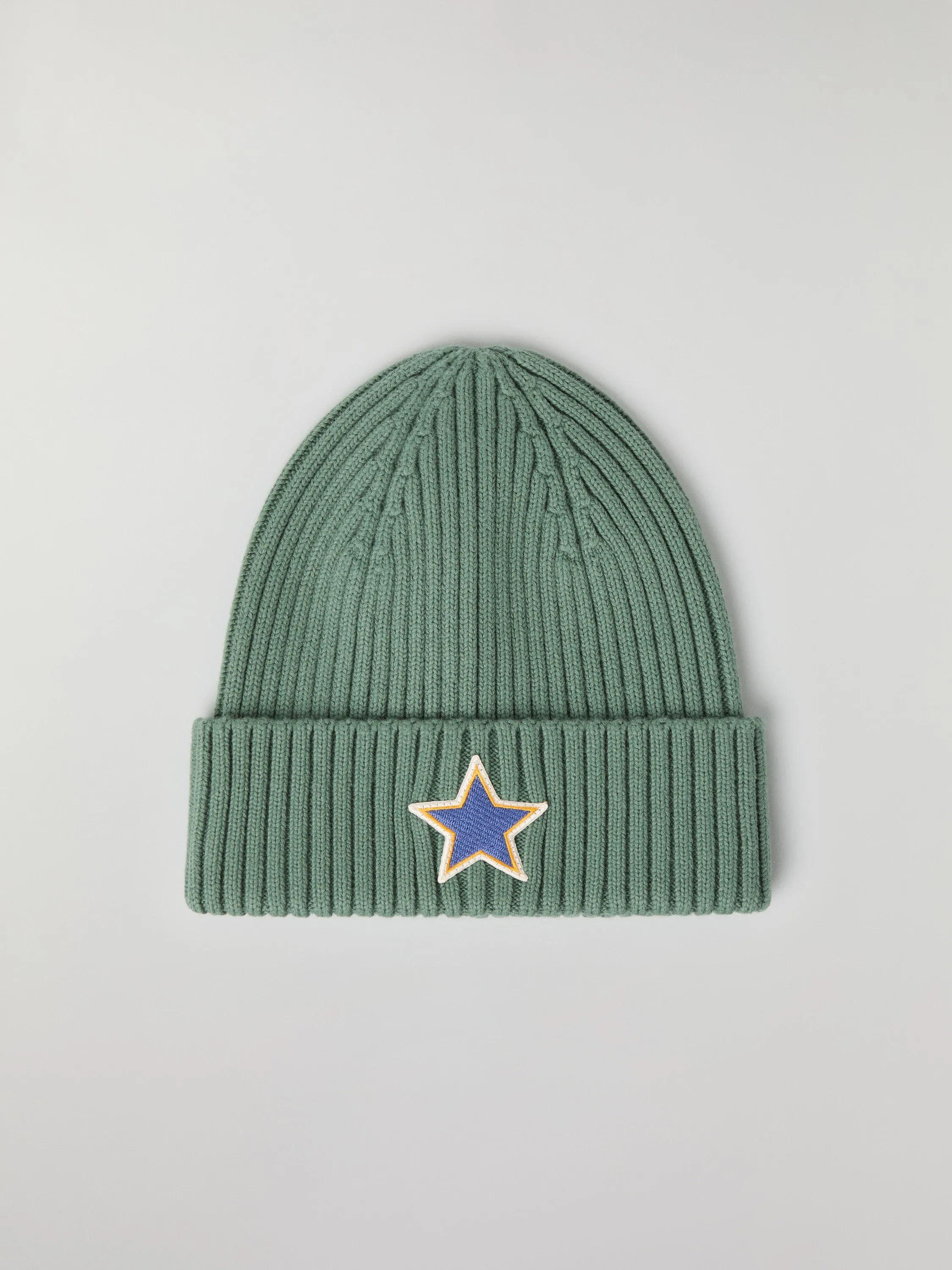 Star Applique Rib Knit Kids  Hat