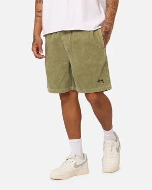 Stussy Wide Wale Corduroy Beach Shorts Vintage Olive