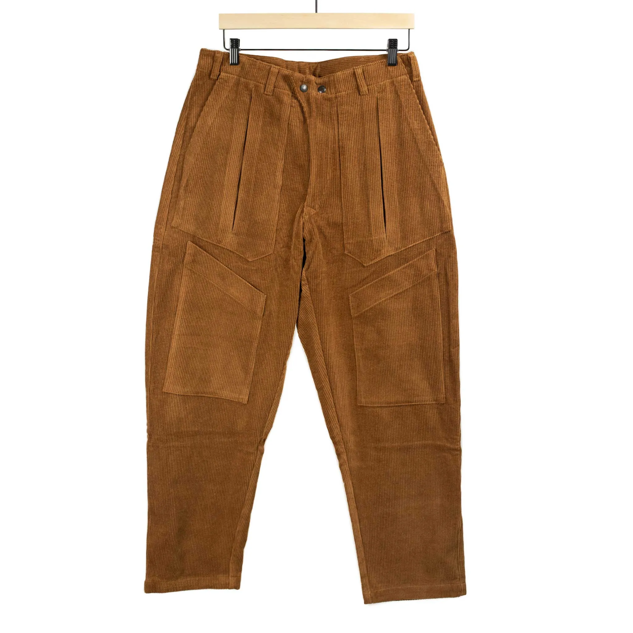 Submariner pants in chestnut brown cotton corduroy (restock)