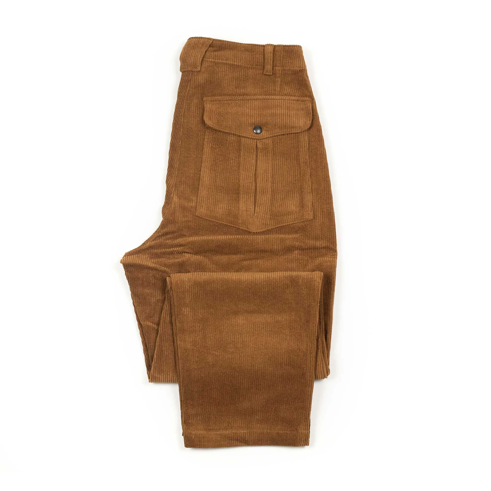 Submariner pants in chestnut brown cotton corduroy (restock)