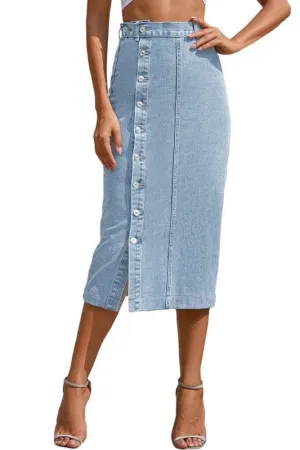 TEEK - Denim Button Down Skirt