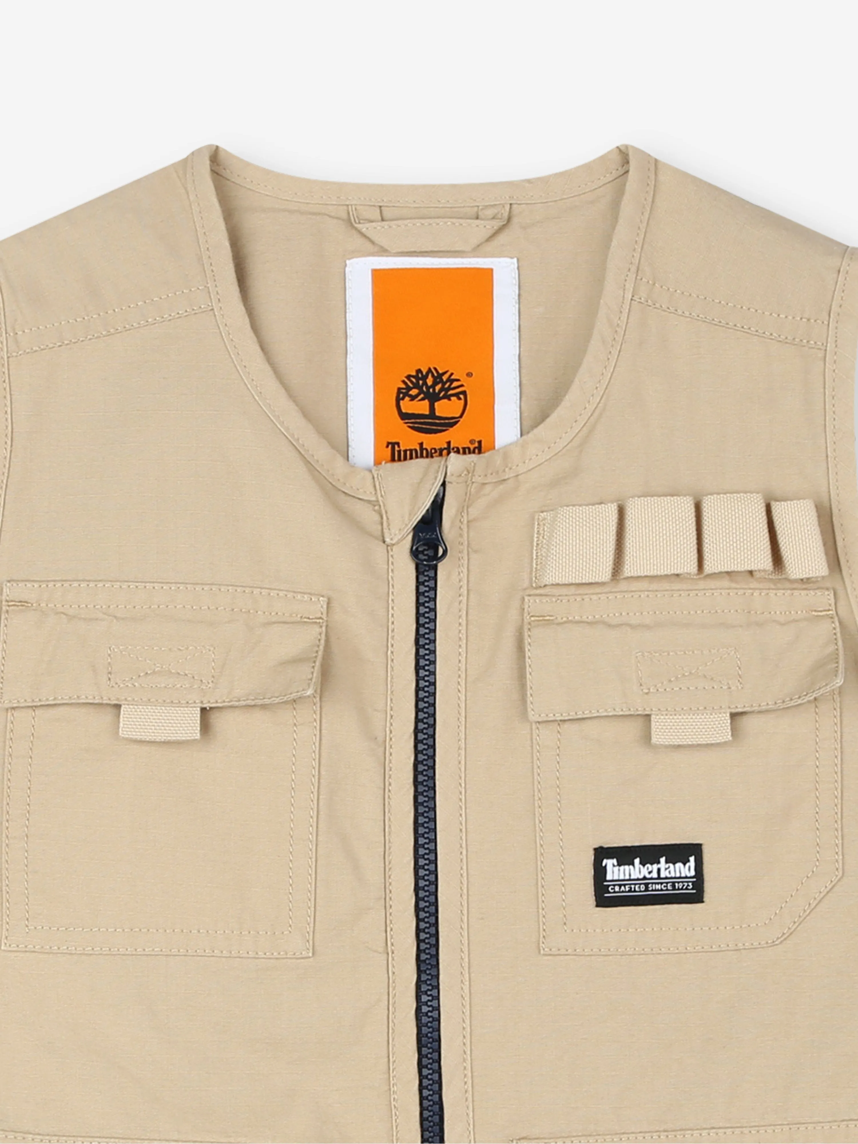 Timberland Boys Multipocket Gilet in Beige