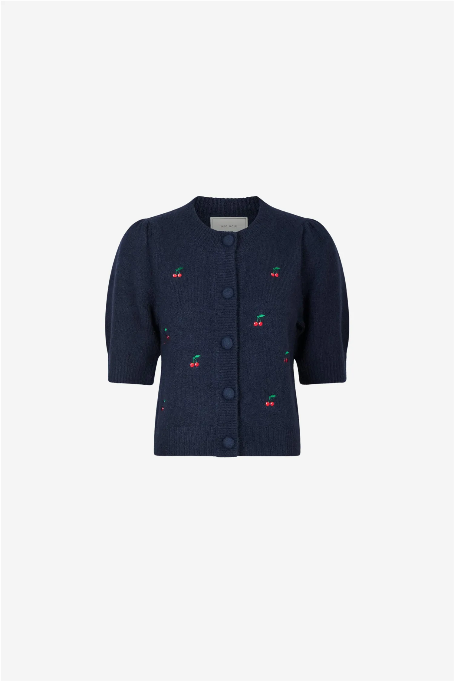 Trudy Embroidery Knit Cardigan Navy