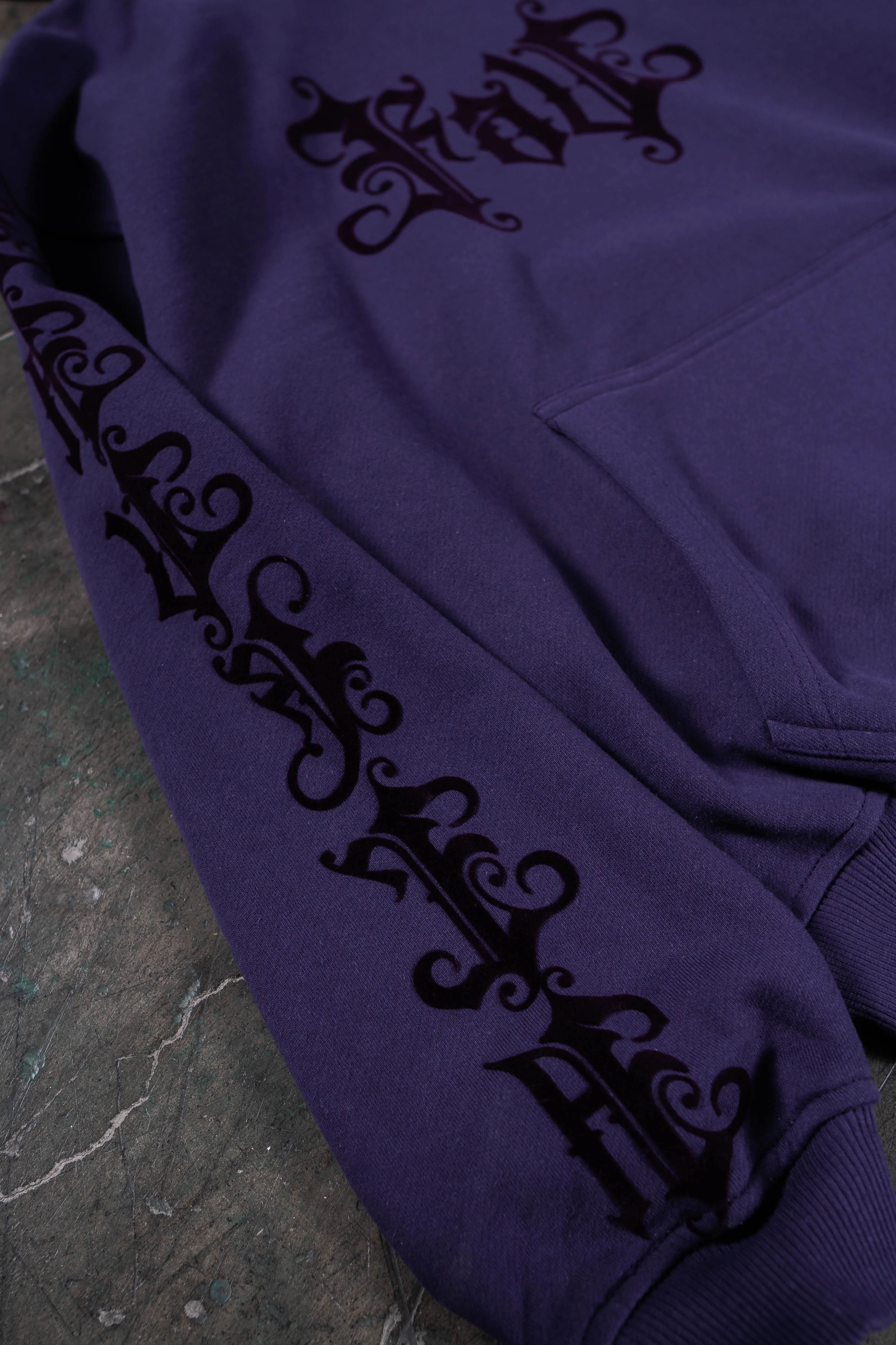 VELOUR NIGHTSHADE SNAP BUTTON HOODIE