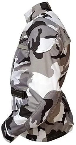 Warrior Gears®Camo Mens Motorcycle Jacket | Camouflage | Waterproof | Breathable | CE Protection - Grey