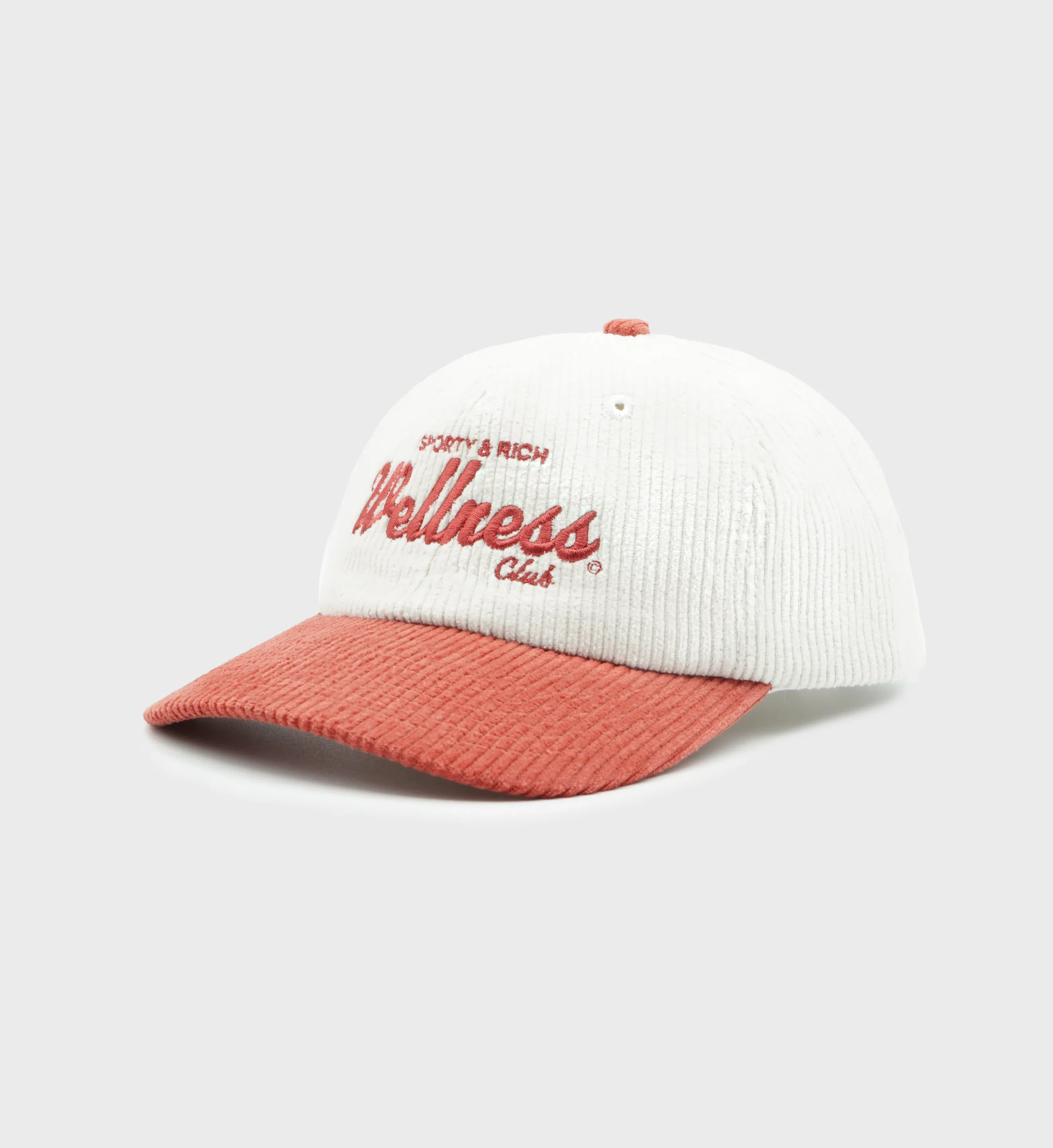 Wellness Club Corduroy Hat - Strawberry/White