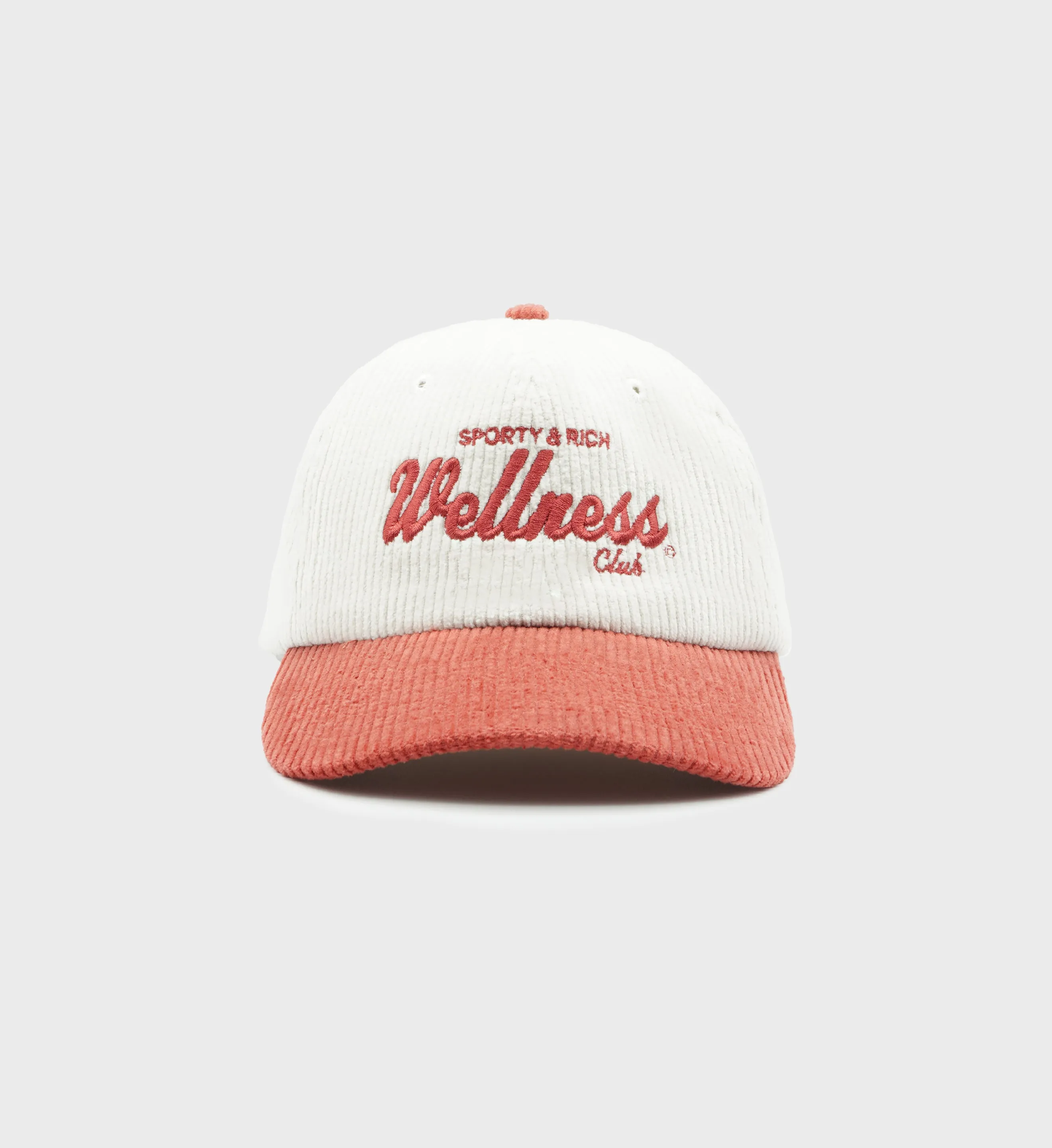 Wellness Club Corduroy Hat - Strawberry/White