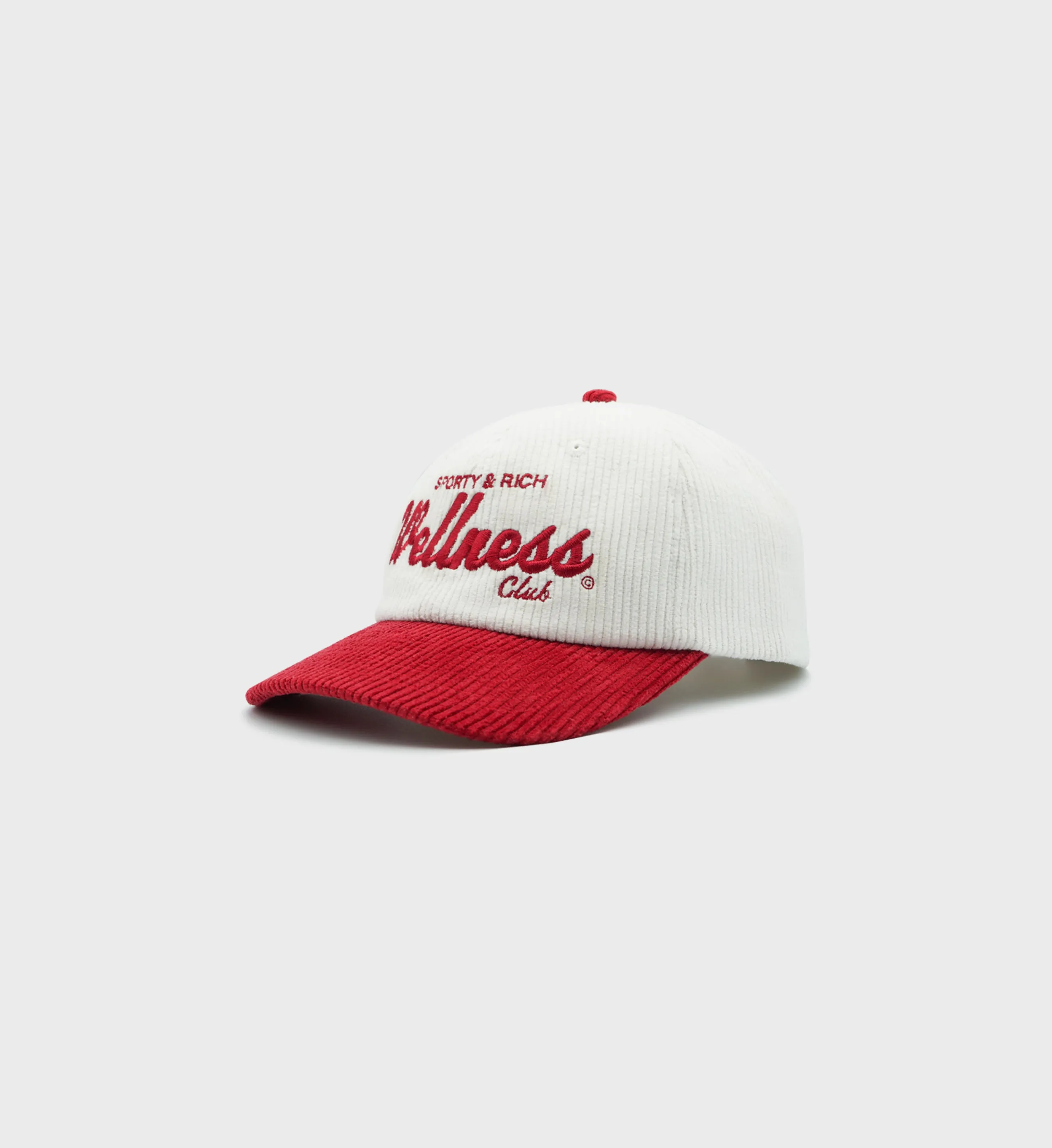 Wellness Club Corduroy Hat - White/Red