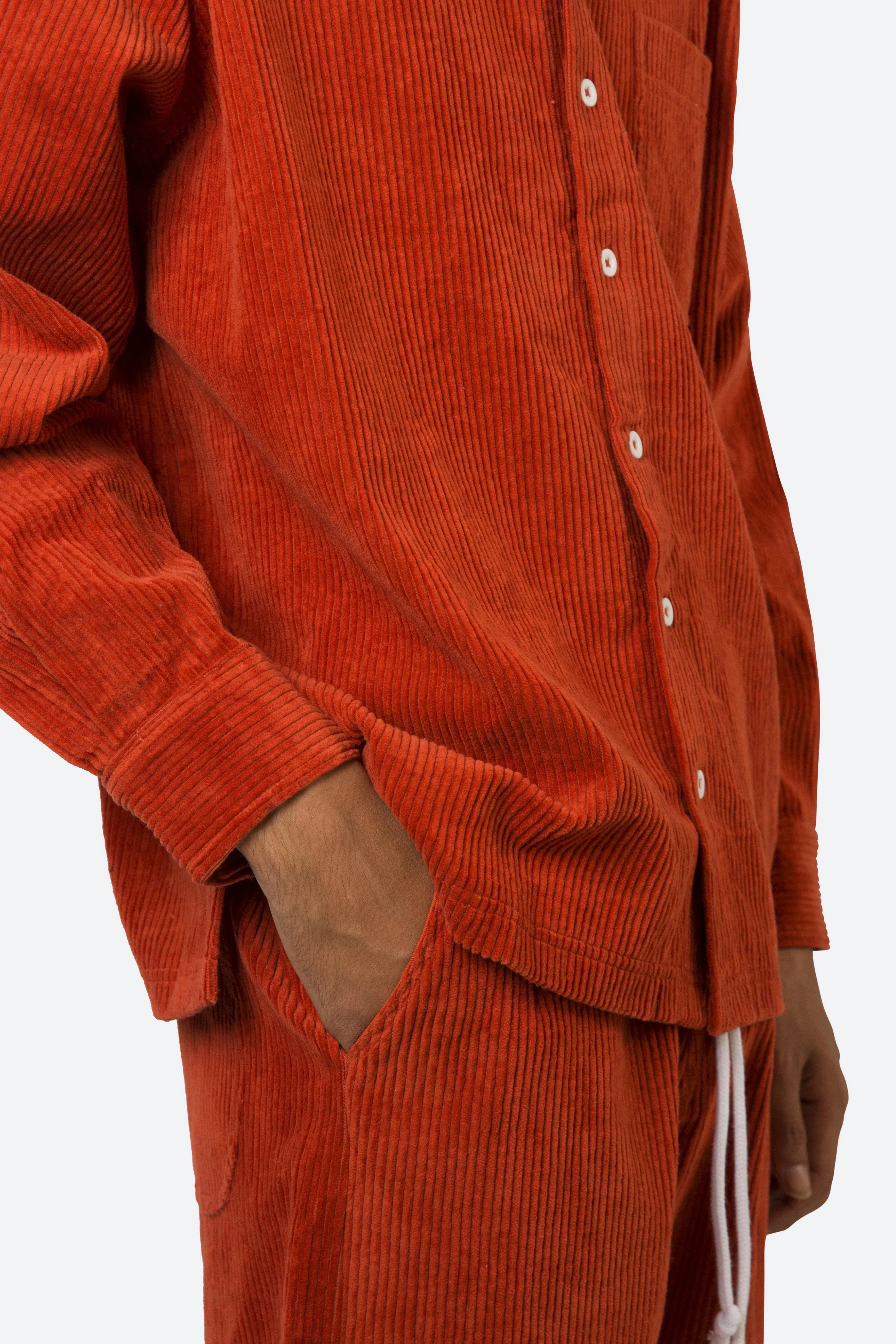 Wide Corduroy Shirt - Brick