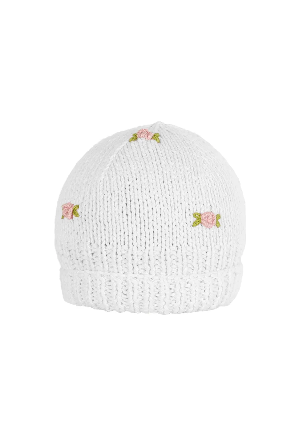 WINTER BLOOM PINK ROSE Cotton Beanie Hat