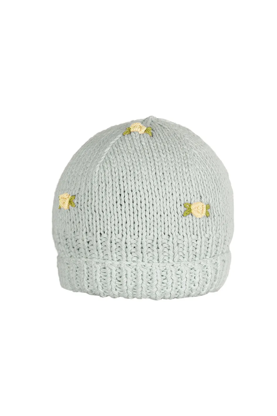 WINTER BLOOM YELLOW ROSE Cotton Beanie Hat