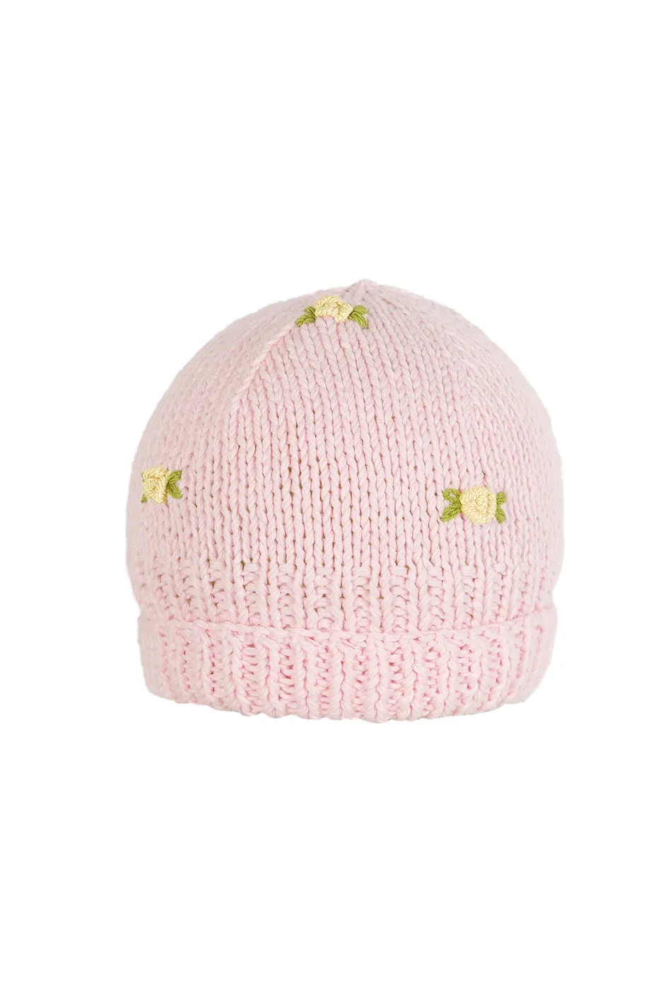 WINTER BLOOM YELLOW ROSE Cotton Beanie Hat