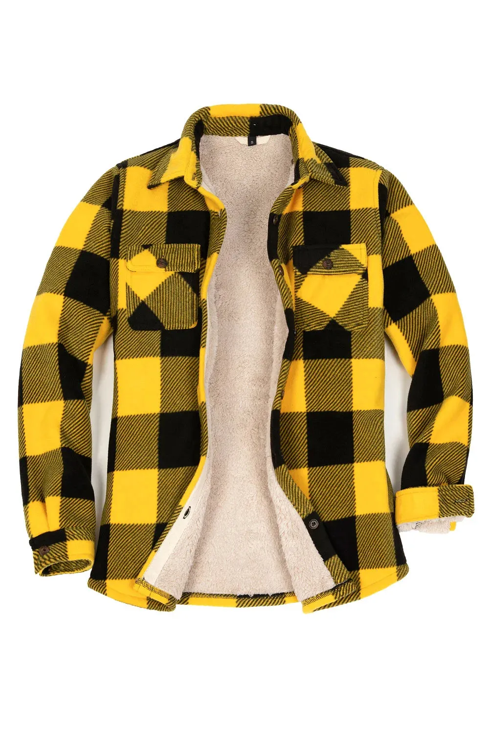 Women's Sherpa Lined Throughout Shirt Jacket Button Up Plaid Jacket