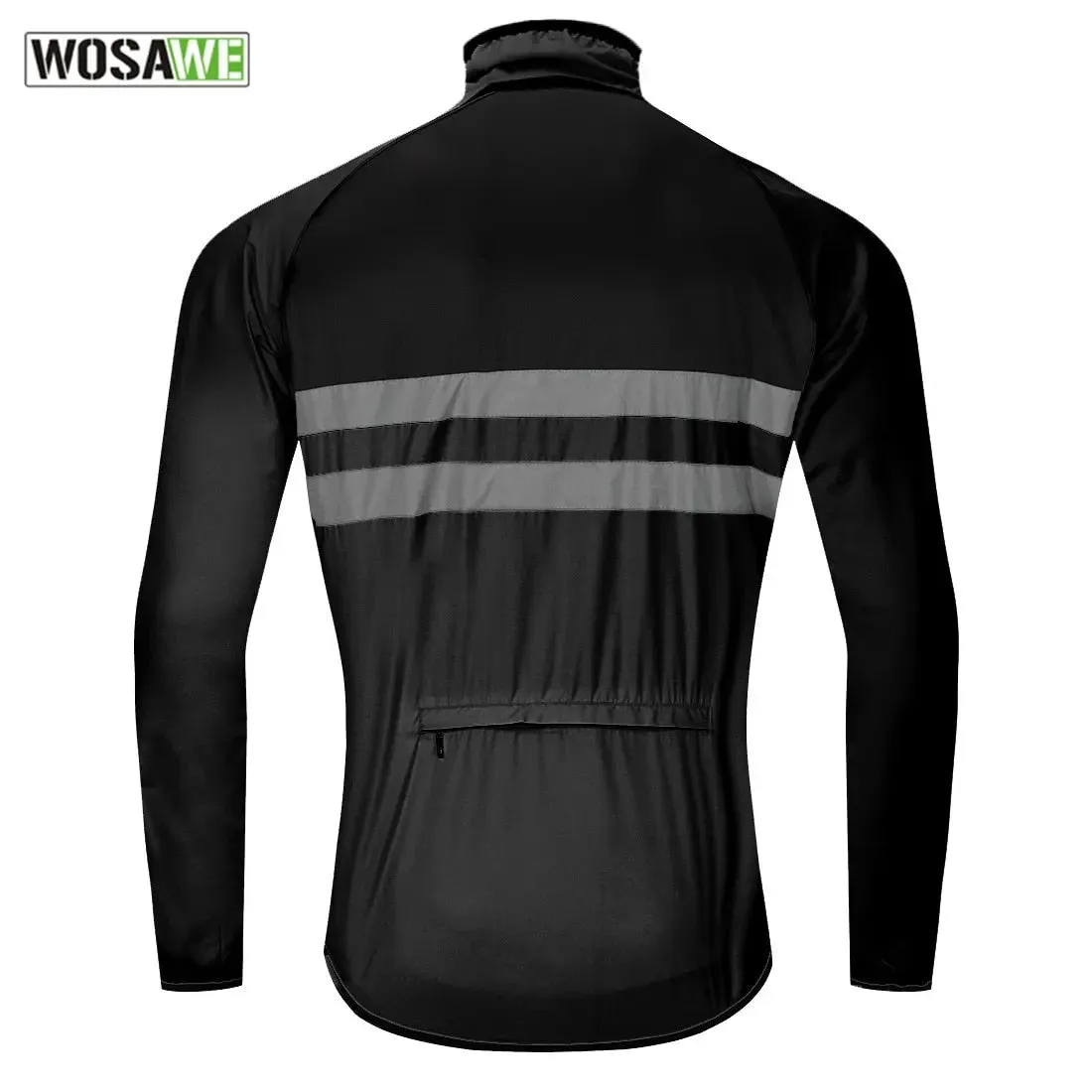 WOSAWE Ultralight Reflective Men Cycling Jacket Long Waterproof Windproof Road Mountain Bike MTB Jackets Bicycle Windbreaker