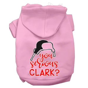 You Serious Clark? Screen Print Dog Hoodie Light Pink Xxl